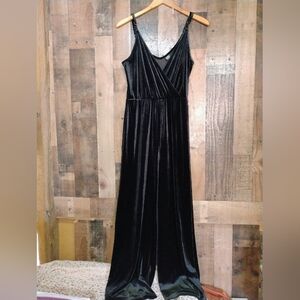 Wild Fable Black Velvet Jumpsuit Size Medium